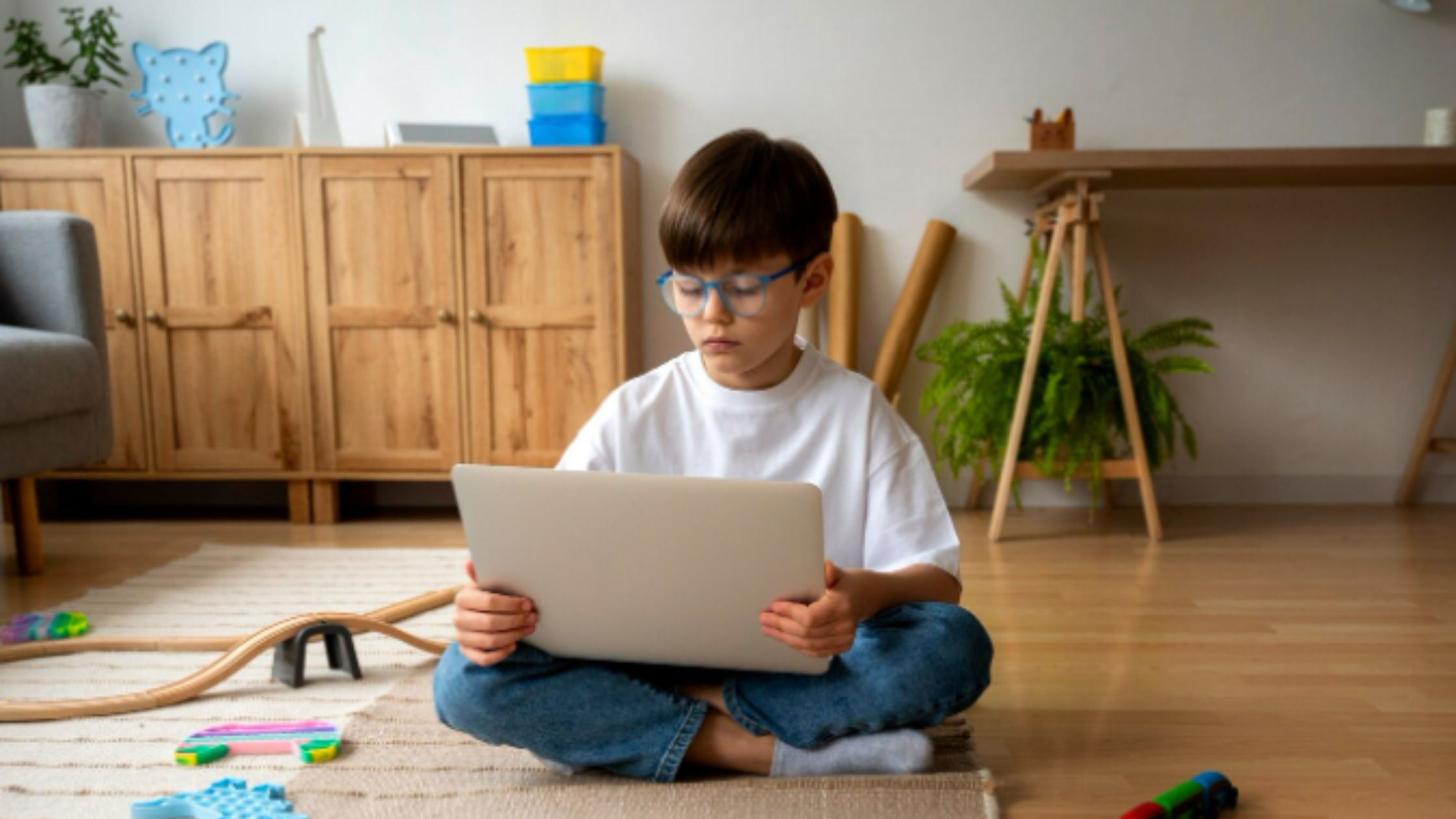 niños con pantalla en casa