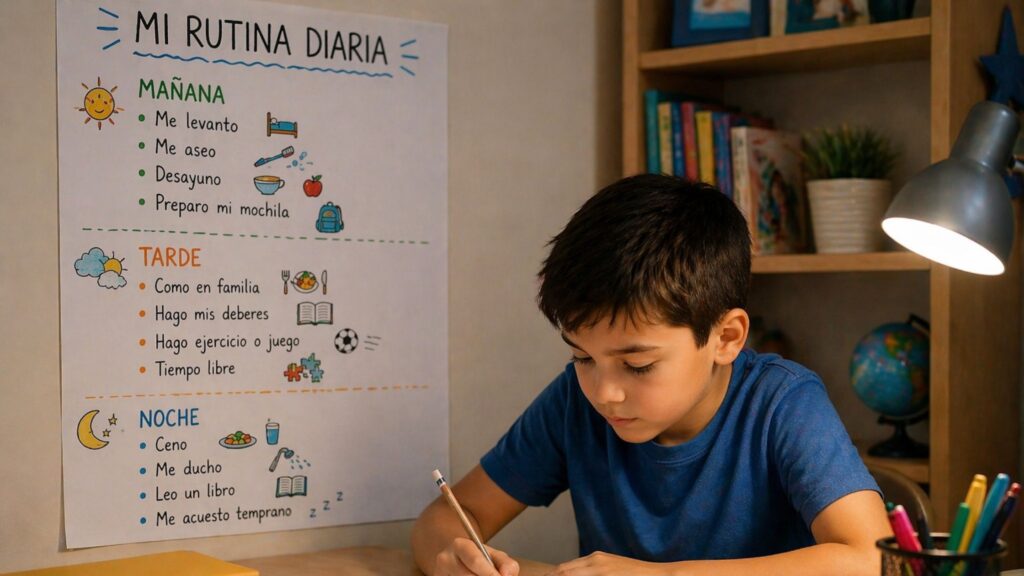 Niño con sus rutinas diarias